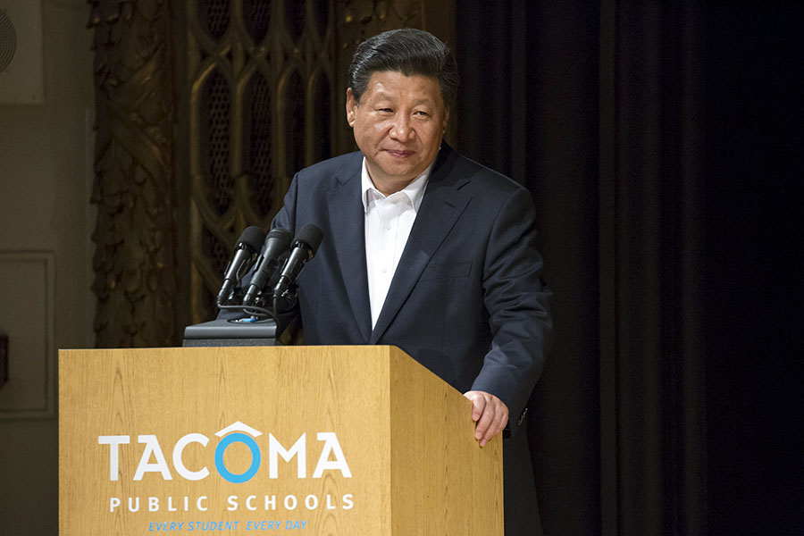 Xi revisits Lincoln High School after 1993 bond