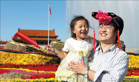 Flower power sees Tian'anmen blossom