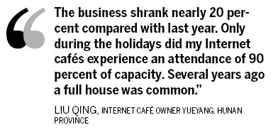Internet cafe business suffers slowdown