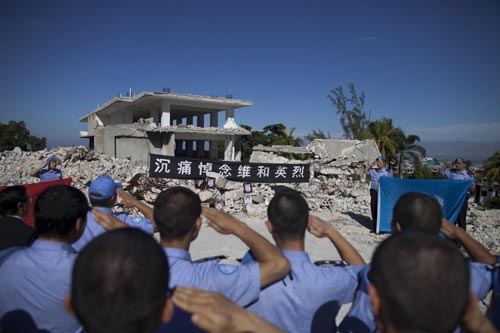 China's peacekeepers mark Haiti quake anniversary