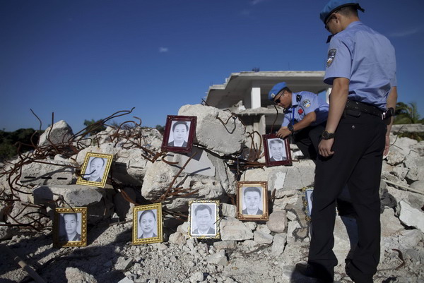 China's peacekeepers mark Haiti quake anniversary