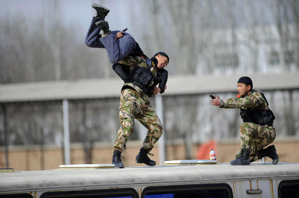 Anti-terror drill in NW China