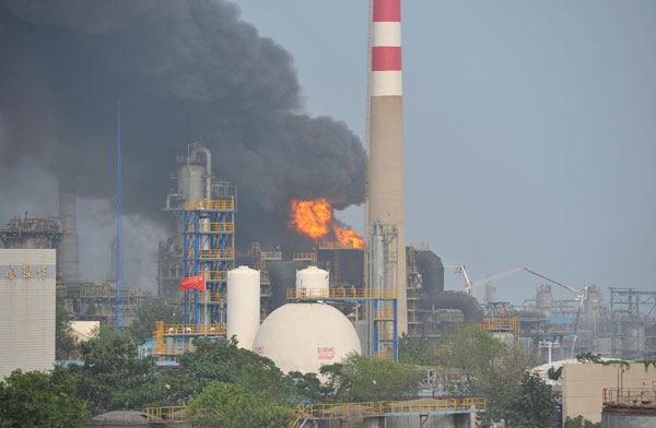 PetroChina's plant on fire in NE China