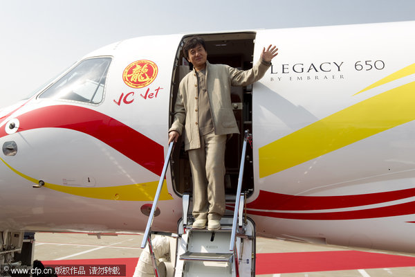Jackie Chan's private jet on display