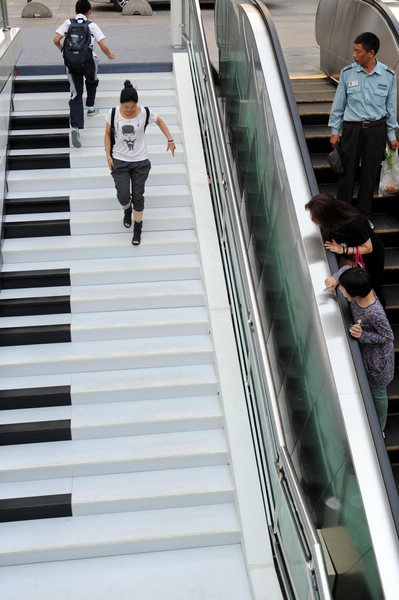 Piano-style stairs in Hangzhou