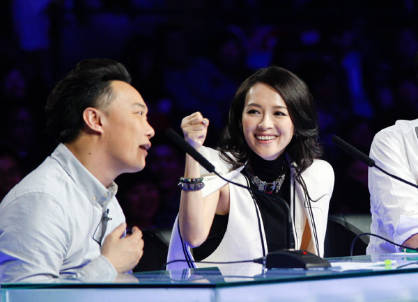 Actress Zhang Ziyi and singer Eason Chan take part in Hunan Satellite TV's The X Factor in Shenzhen, Guangdong province. Photos by CFP Reality the next big thing on TV screens