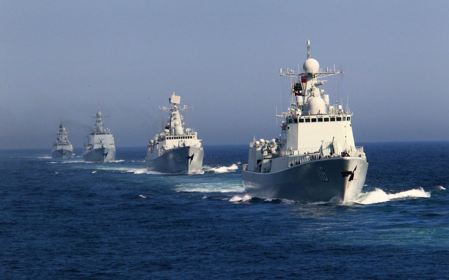 Chinese navy conducts formation exercises Chinese navy conducts formation exercises