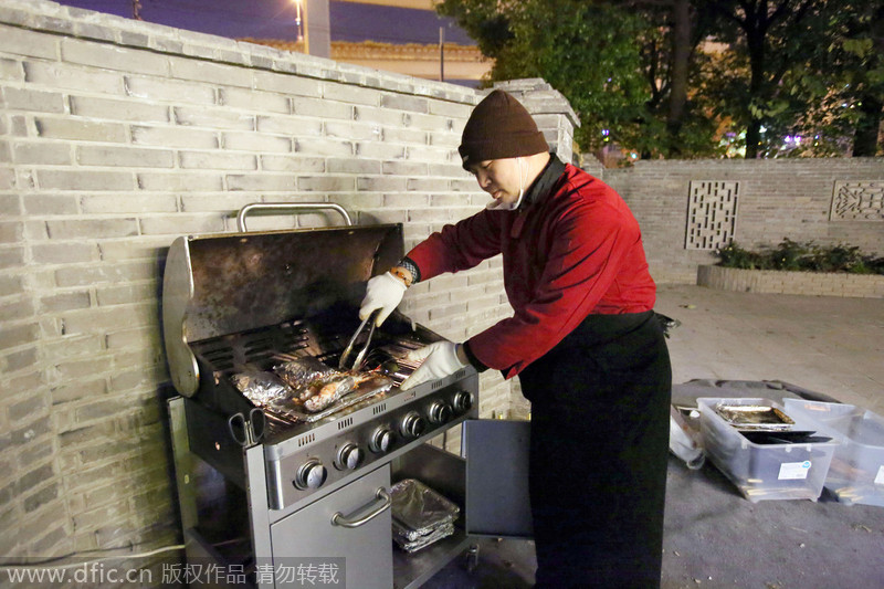 Modern food van with ancient look in Shanghai