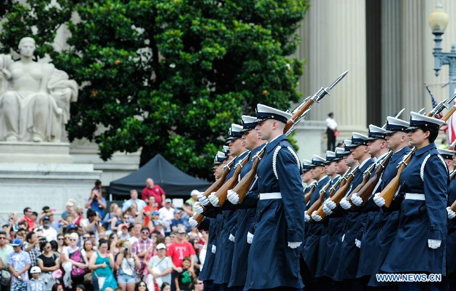 People take part in Independence Day parade in Washington