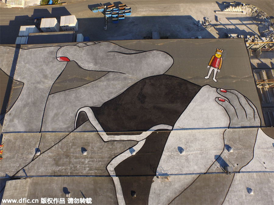 World's largest mural on a giant rooftop