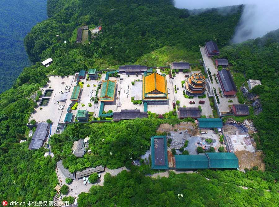 Aerial view of Tianmen Mountain in Hunan