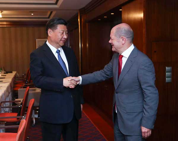 Xi says China welcomes Hamburg to participate in B&R Initiative