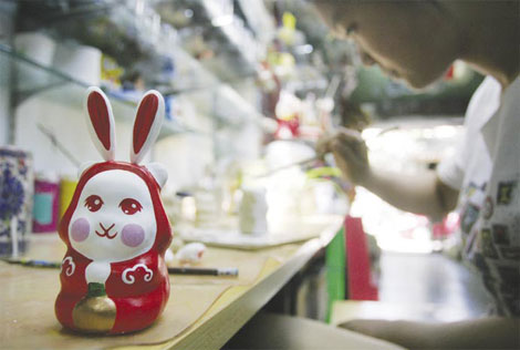 Beijing's rabbit dons a modern suit