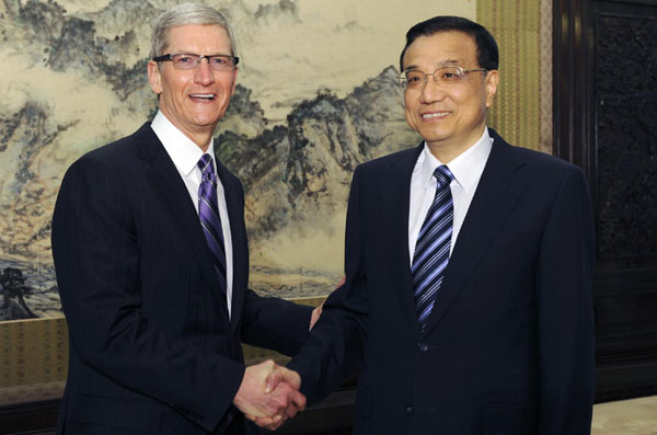 Vice-Premier Li meets Apple CEO Tim Cook