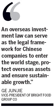 Legislation needed for overseas investments, senior executive says