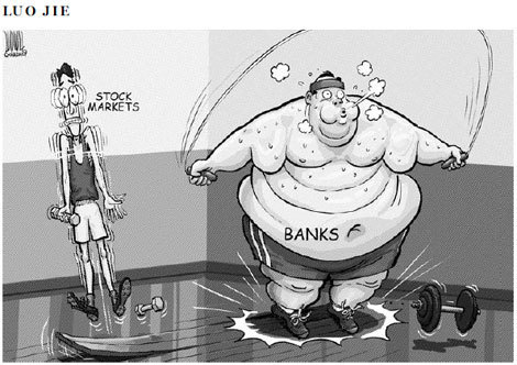 Cartoon: Banks & stock markets