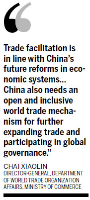 China must facilitate trade