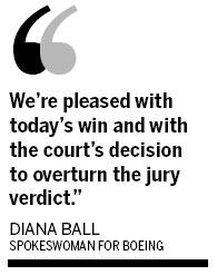 Boeing welcomes its overturned verdict