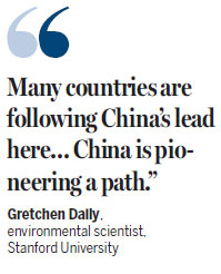 China pioneering green path: study