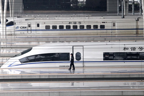 High-speed train trials on track