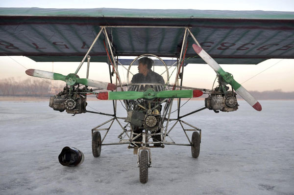 Self-made aircraft makes test flight