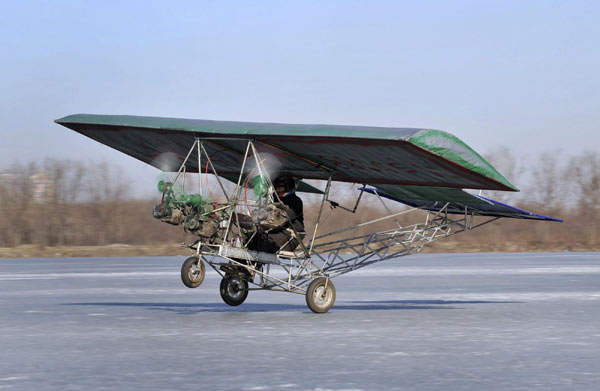 Self-made aircraft makes test flight