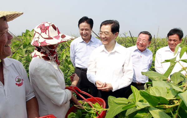 President Hu inspects S China island