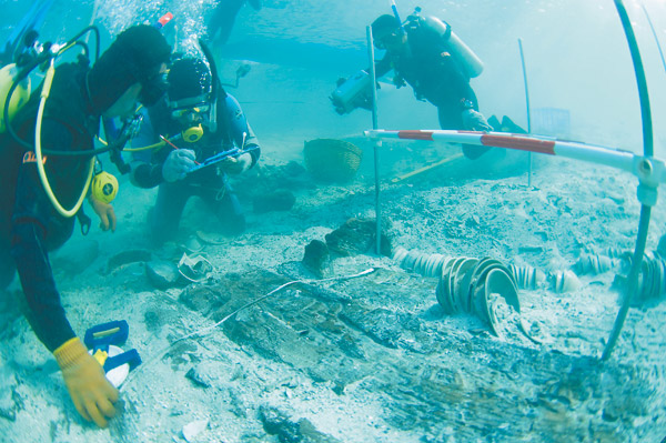 Salvage team dives into history