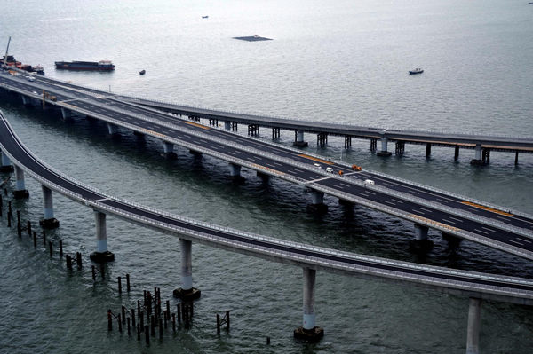 China opens world's longest sea bridge