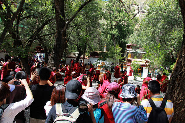 Debating is part of monastic life in Tibet