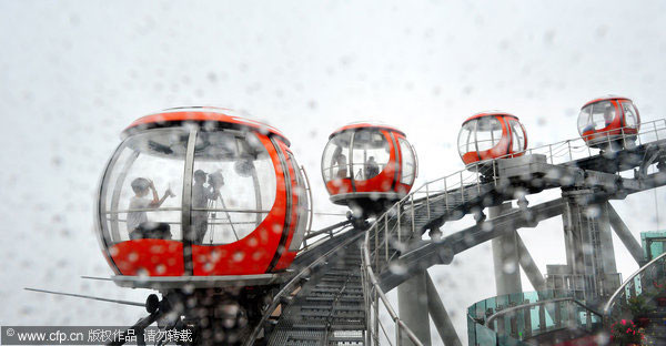 Spinning high above the city in S China