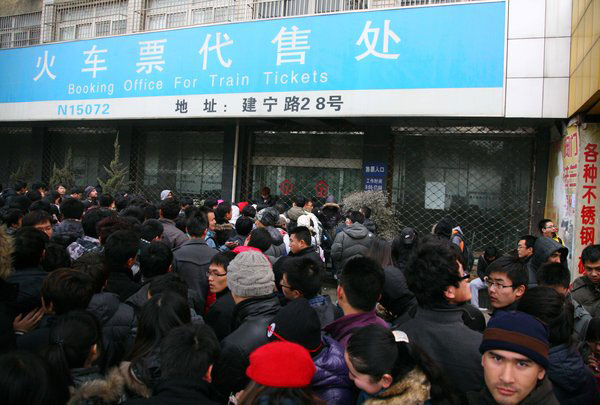 Students rush to get train ticket home