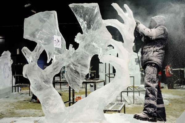 Ice sculpture competition in NE China city