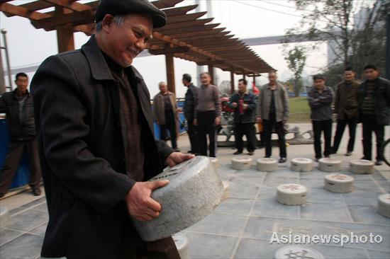 Huge game of chess in Chongqing