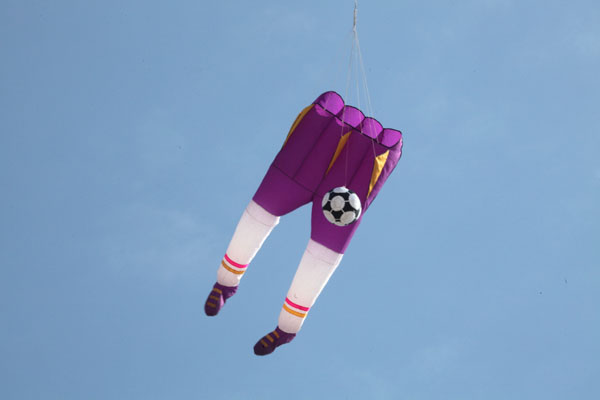 Soccer player in the sky above NE China