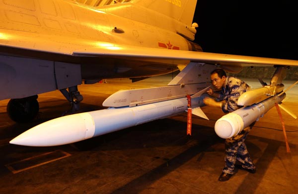 China's J-10 jets practice night flight