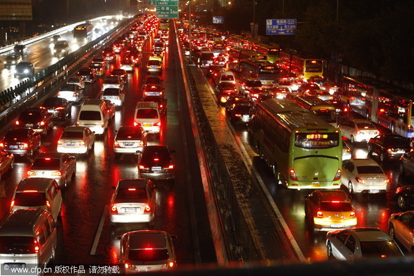 Beijing gridlocked before holiday week