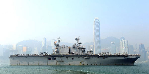 US naval ships make port call in Hong Kong