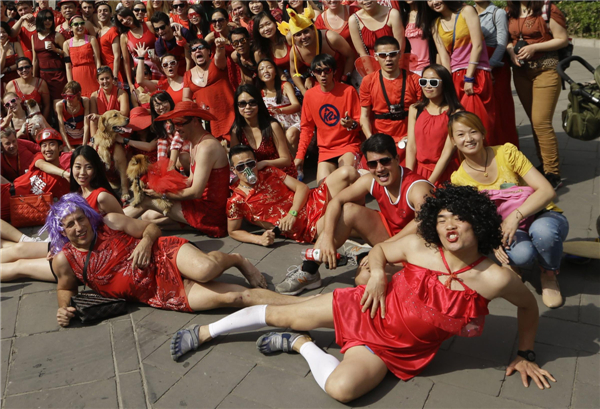 Red Dress Run charity event held on Mother's Day