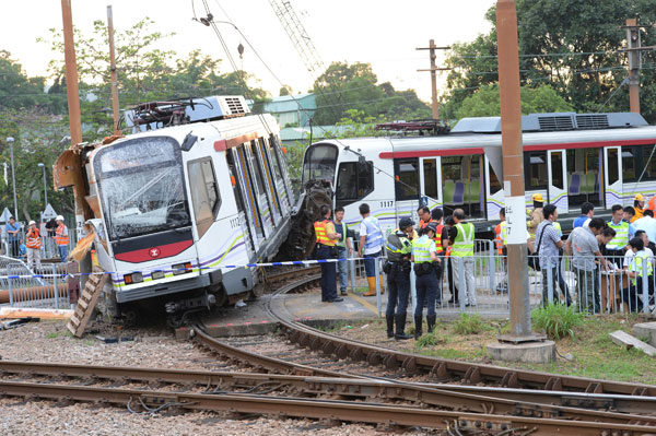 62 injured in light rail accident in Hong Kong