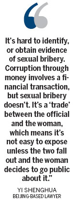 Legal conundrum over sexual bribery
