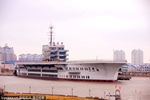 Aircraft carrier replica model scuttled