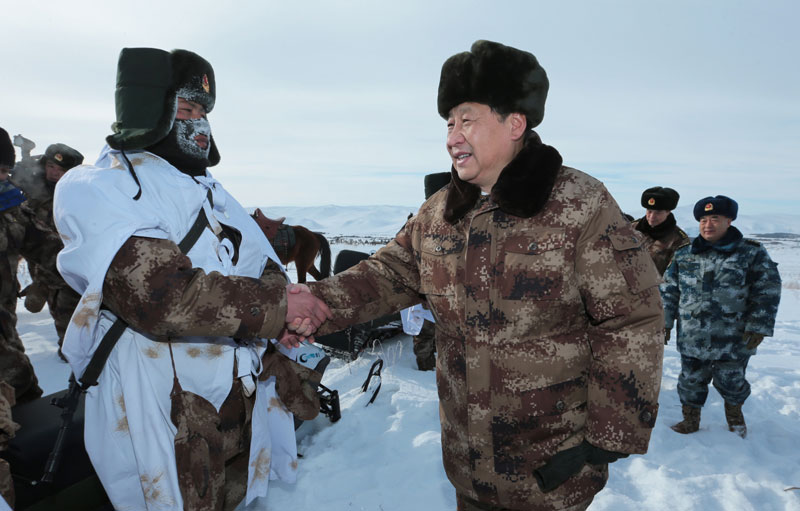 Xi visits soldiers on frozen northern border