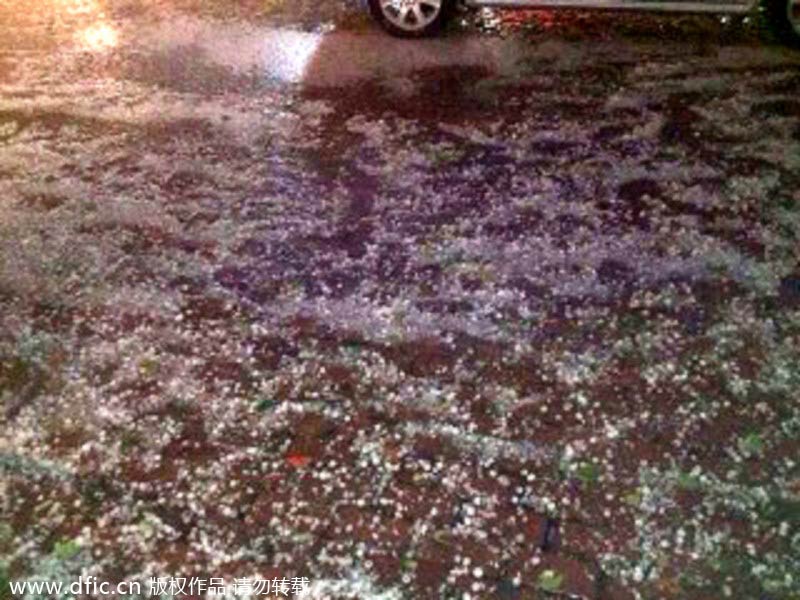 Hailstorm batters Taizhou city