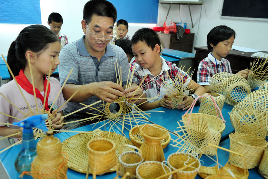 Students weave magic with bamboo