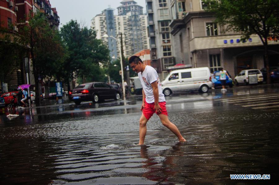 Heavy rainfalls hit Tianjin