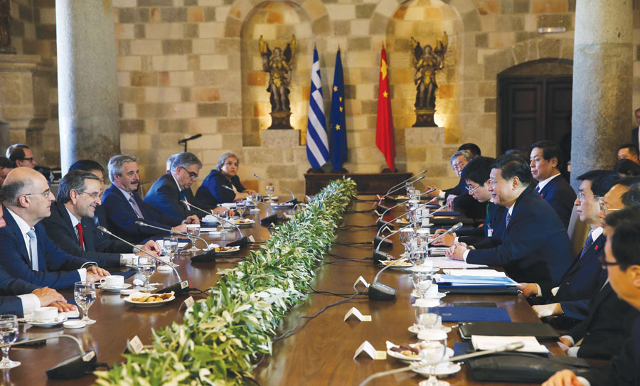 Xi makes 'symbolic' stop on Greek isle