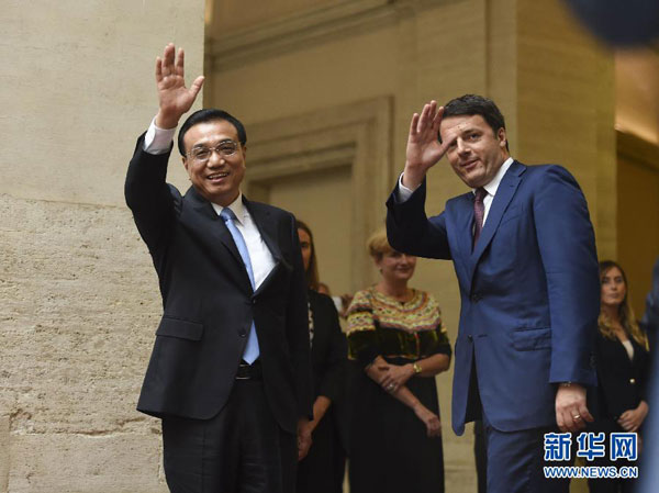 Chinese premier arrives in Rome for official visit to Italy