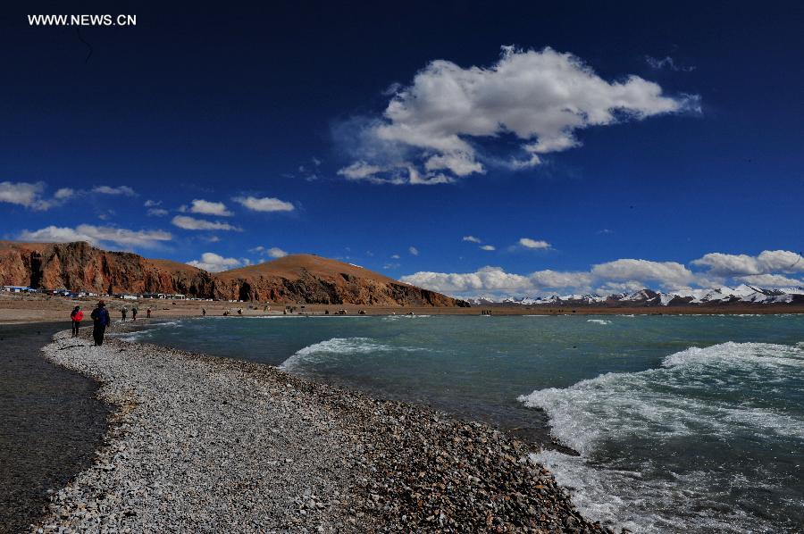 Scenery of Lake Namtso in China's Tibet