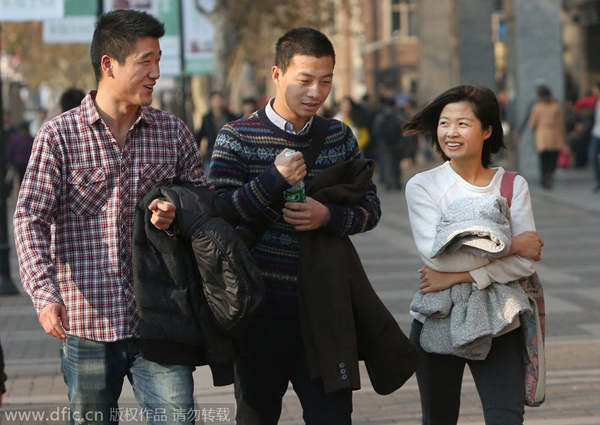 Shanghai, Nanjing heat up just before predicted cold